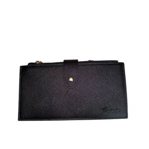 Travelambo Black Faux Leather Slim Wallet - OS